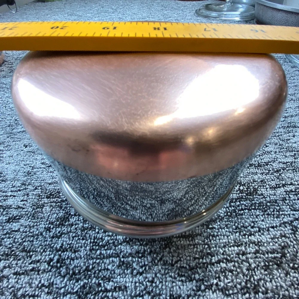 Vintage 1996 Revere Ware 1 Qt Saucepan Copper Bottom Lid Clinton IL USA